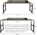 TigerDad Overbed Table with Wheels Overbed Desk Over Bed Desk King Queen Bed Table Overbed Laptop Table Over Bed Table with Wheels((Gray)