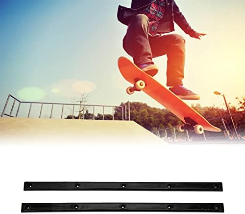 Rib Bones Rails, Durable Stable Flexible Glossy Skateboard Wear Resistant Rails Appearance Longboard Ribs BonesBlack