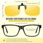 Night Driving Glasses Clip-on Flip Up Metal Clip Rimless Night Vision Glasses, Anti Glare HD Polarized Glasses