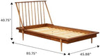 Walker Edison Mid Century Modern Solid Wood Spindle Platform Bed Headboard Footboard Bed Frame Bedroom, Twin, Caramel