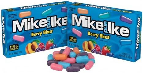 Mike & Ike Sour Chewy Fruit Candy, 4.25 oz Boxes - Pack of 2 (Berry Blast)