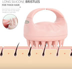 Sndyi Scalp Massager Shampoo Brush, Scalp Scrubber with Soft Silicone Bristles, Scalp Exfoliator for Dandruff Removal, Scalp Massager for Hair Growth, Wet Dry Hair Brush for Scalp Care, Pink
