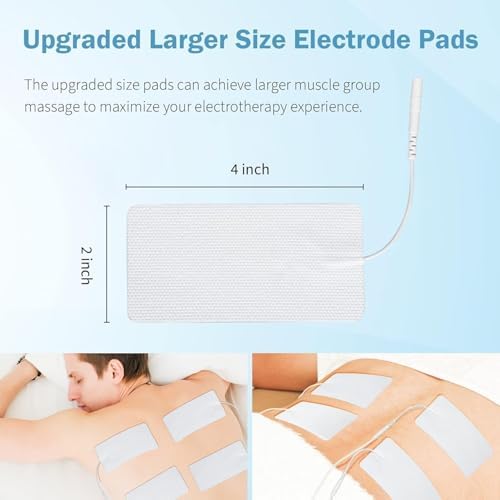 TENS Unit Replacement Pads 20 Pcs 2" x 4" Large Electrode Patches with Upgraded Self-Adhesive & Non-Irritating Design, Reusable 35 Times for Electrotherapy, Compatible with AUVON, TENS 7000