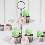 60 Pack Edible Tennis Balls Cupcake Toppers Wafer Paper Sports Ball Cupcake Picks Decoration for Tennis Sports Ball Theme Baby Shower Birthday Party Cake Decorations Supplies