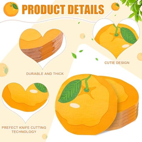 100 Pieces Paper Fruit Napkins Summer Decorative Napkin Disposable Fruits Birthday Party Supplies 2 Ply Absorbent Napkins for Baby Shower Holiday Fruit Party Dinnerware(Orange)