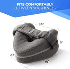 Memory Foam Knee Pillow for Side Sleepers Hip Pain with Adjustable Strap - Between Leg Pillow for Side Sleeping - Sciatica Pain Relief Support for Back, Knees, Joints, and Spine Alignment Cushion