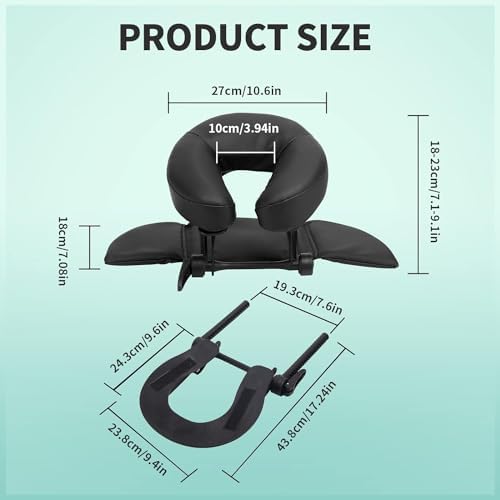 Adjustable Massage Headrest for Table Bed Mattress With Face Cradle Pad - Head Support for Face Down Therapy After Eye Surgery - Cushioned Equipment