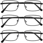 Success Eyewear Reading Glasses Set of 3 Metal Full Rim Glasses for reading for Men and Women