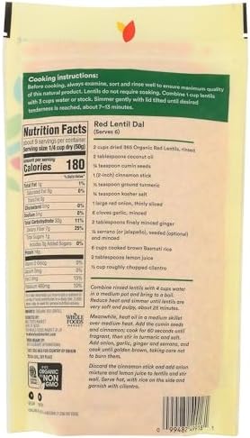 365 by Whole Foods Market, Organic Red Lentils, 16 Ounce