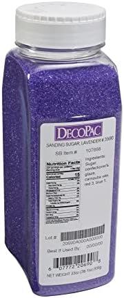 DecoPac Sanding Sugar | Lavender Purple Edible Sugar Sprinkles | 33oz | Edible Sanding Sugar in Handheld Container | Made In USA | Sugar Sprinkle Mix For Cakes, Cupcakes, Cookies, Extra Large Pack | 33 Ounce - Lavender Purple