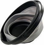 SAMMART 10L (2.6 Gallon) Collapsible Plastic Bucket - Foldable Round Tub - Portable Fishing Water Pail - Space Saving Outdoor Waterpot. Size 31cm Dia (Black/Alloy Grey)