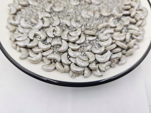 Edible Candy Silver Moon & Sanding Sugar Dessert Sprinkle Cake Cupcake Toppers Cookie Decorations Candy Sprinkles for Wedding, Art Project and Daily Cake Decorating, 4.23 Ounce