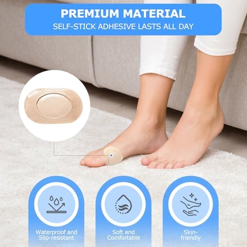 Bunion Pads to Wear with Shoes, 27 Pcs Waterproof Bunion Cushions, Self-Adhesive Foot Protectors, Reduce Friction & Rubbing for Men and Women