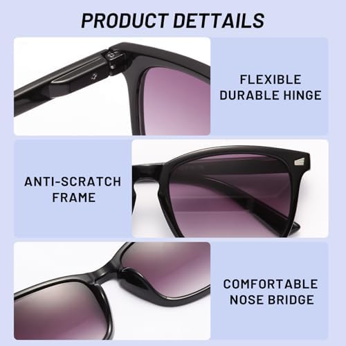 3 Pack Bifocal Reading Sunglasses for Women,UV400 Protection Spring Hinge Sun Readers Glasses for Outdoor