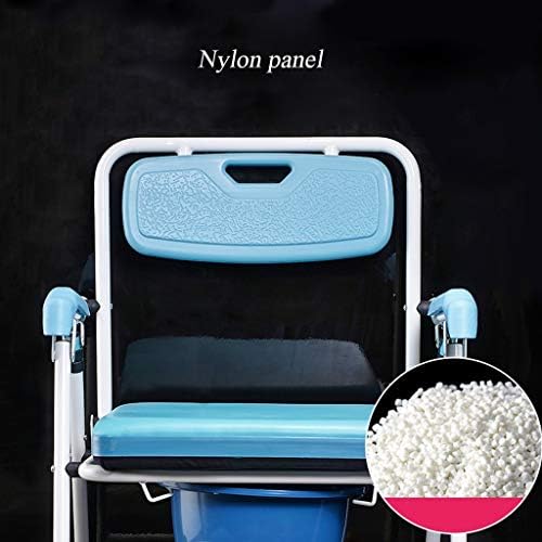Height Adjustable Bath Toilet Chair Bedside Commode Seat Shower Bench for Adults, Handicap, Elderly with Padded Arms/Backrest Wipe Clean Easy