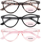 3 Pack Bifocal Reading Glasses for Women, Blue Light Blocking Cat Eye Computer Readers,New No line Bifocal reader Anti UV Ray/Eye Strain/Glare 1.5