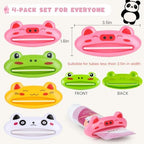 LOVEINUSA Cute Toothpaste Dispenser for Kids, 4PCS Cartoon Animal Tooth Paste Tube Squeezer Roller for Kid Toothpaste Facial Cleanser Creams