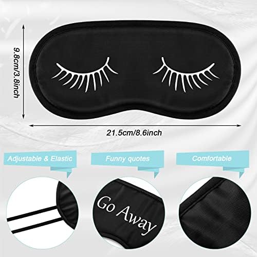 Eurzom 40 Pcs Funny Sleep Eye Mask Soft Night Mask Bulk for Sleeping Blackout Blindfolds with Adjustable Strap for Women Men Kids Nap Meditation Party Travel Gifts Favors(Black)