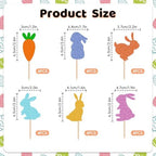 24Pcs Easter Cupcake Toppers, Bunny Carrot Cupcake Picks, Party Cake Decorations for Easter Parties, Family Gatherings, and Spring Parties