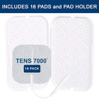 TENS 7000 Official TENS Unit Electrode Pads - 16 Pack, Includes Electrode Carrying Case, Premium Quality OTC TENS Unit Replacement Pads, 2" X 2" - Compatible with Most TENS Machines