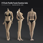 Fremego 1/6 Scale Female Body,12inch Asian Girl Type Seamless Figure Body Super Flexible Large Bust Miniature Action Figure Collectible (Suntan Skin AB001S)