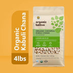 Organic Tattva Kabuli Chana Whole (4 lbs) - Indian Garbanzo Beans - Organic Chickpeas - Unpolished Chick Peas - Rich in Protein - Kosher - Gluten Free - USDA Certified