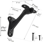 khtumeware 6 Pack 3 Inch Matte Black Hand Rail Bracket Heavy Duty Hardware for Stairways, Home or Office Stair Support Handrail Brackets