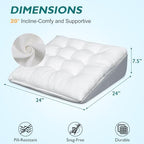 TANYOO Bed Wedge Pillow for Sleep Apnea 7.5Inch Gerd Pillow Patent Dual Layer Triangle Pillow Adjustable Shredded Memory Foam Topper Soft Support Ideal for Acid Reflux, After Surgery, Snoring