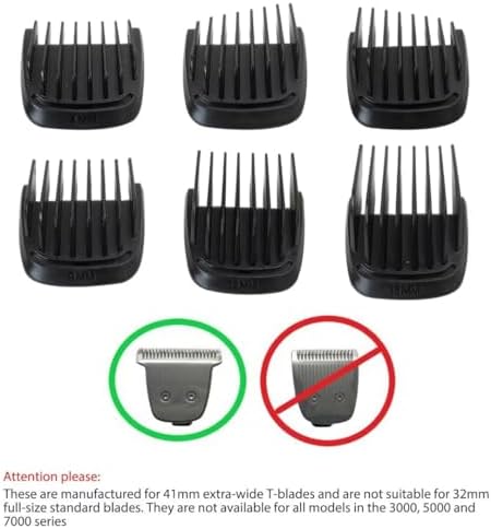 Guide Comb Guard Set 4mm 9mm 12mm 16mm Left and Right Taper Compatible for Philips Norelco 41mm Multigroom Trimmer Replacement T Blade