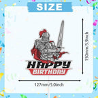 Medieval Knight Happy Birthday Cake Topper,Cheer to Medieval Knights Party Theme For Boys And Man Birthday Decorations Supplies