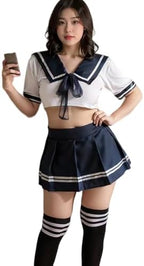 Schoolgirl Lingerie Women Costume Outfit Cosplay JK Japan Sailor Women Lingerie Roleplay Pajamas Costumes with Socks