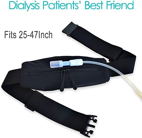Peritoneal Dialysis Belt PD Catheter Holder Large Pocket G-Tube Abdominal Peg Feeding Tube Belts Kidney Protector Supplies for Adults Women Men