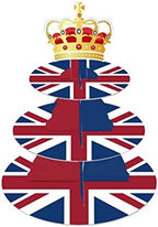Lide Road 3 Tier British Flag Cake Stand - United Kingdom Party Cardboard Cake Tower Stand - Round Cupcake Tower for National Day & Theme Parties