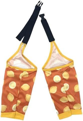 Dog Knee Protector Pad for Calluses Knee Brace Front Elbow Support Wrap, Pet Sleeves for Wounds Dog Elbow Callus Treatment for Medium Large Dogs with Scarf（Large Lemon）
