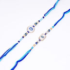 Pack of 2 Designer Evil Eye Charms Beaded Rakhi Set for Brothers – Rakhi for Raksha Bandhan & Bhaidooj – Good Luck Protection