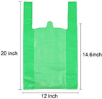 LazyMe T Shirt Bags, Plastic Grocery Bags with Handles in Bulk for Shopping and Restaurant, Bolsas De Plastico Para Negocio, 12 x 20 Inches (Red 50 Pcs, Green 50 Pcs)