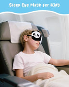 Miss Adola Sleep Mask for Kids - Cute Cartoon Plush Fuffy Sleeping Eye Cover Panda Kawaii Soft Eyeshade with Adjustable Strap Animal Eye Blindfold for Kids Girls Boys Teens