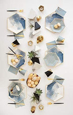 Harlow & Grey Malibu Blue Party Napkin Set, 60 Ct, 5” Disposable Paper Cocktail, Bar, Dessert Napkins for Birthday, Wedding, Shower, Anniversary, Engagement, Holiday, Light Blue & Gold Foil