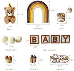 Teddy Bear Cake Topper，Bear Birthday Decorations,Baby Shower Cake Topper,We Can Bearly Wait Cake Decorations.