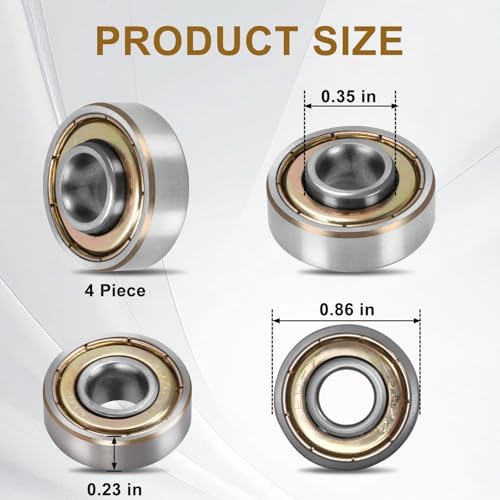 4 pcs Walker Wheel Bearing, Wheelchair Bearings, Universal Wheel Bearings for Wheelchair Rollator Transport Chairs, ID8.0*OD22*T9mm, Compatible with 8.0MM (5/16") Wheel axles,STDS1011