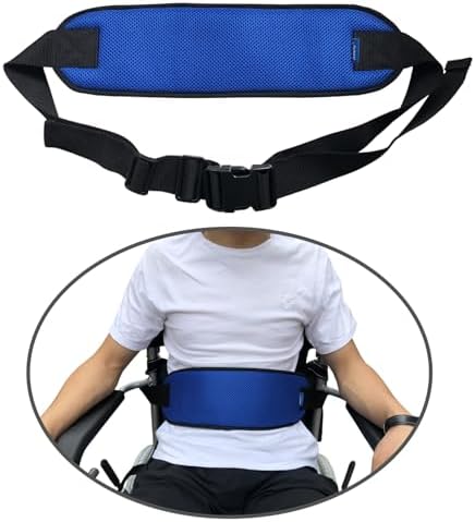 Wheelchair Seat Belt Adjustable Medical Wheelchair Safety Harness for Patient Caring, Cushion Harness Straps with Easy Release Buckle