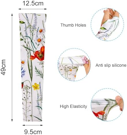 TUYUU Gardening Sleeves for Women, Cooling Arm Sleeves with Thumb Hole, Sun UV Protection, Thorn Proof Farm Protectors