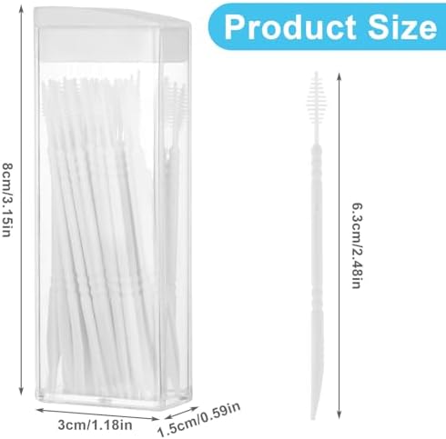 WLLHYF 200Pcs Double Head Plastic Dental Floss Interdental Brush 2-in-1 Disposable Plastic Dental Toothpicks Braces Cleaner Brush Oral Care Travel Teeth Stick (50pcs/Box)