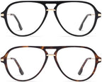 AMOMOMA Aviator Reading Glasses for Women Men Blue Light Blocking Lens Spring Temple AM6226