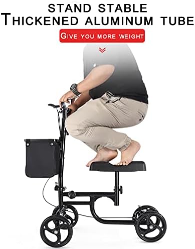 Knee Walker Scooter, Steerable Knee Walker Foot Injury Compact Crutch Replacement, Foldable and Adjustable, Post-op Recovery, Better Alternative to Crutches for Di(