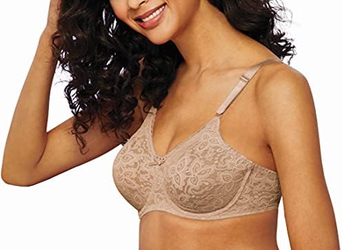 Bali Women's Underwire Lace Bra, Lace 'N Smooth Bras for Women, Stay-in-Place Straps, Full Coverage