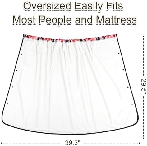 Large Cotton Wearable Incontinence Bed Pads Washable - Adult Diaper Skirt for Highly Absorbency - Washable Bed Mats for Bedwetting - Reusable Incontinence Bed Mattress Mats for Adults, Kids (Flower)