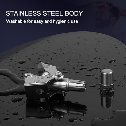 Winsea Stainless Steel Hair Trimmer for Men and Women - Manual Nose and Ear Hair Trimmer, Nose Clippers, 360° Rotating Hair Trimmer, Washable Nose Hair Remover