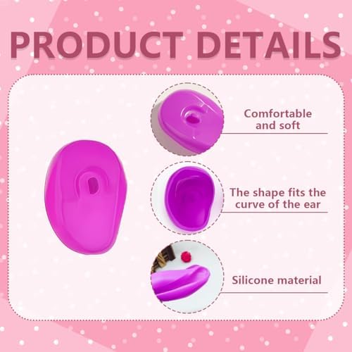 3 Pairs Soft Silicone Hair Dye Earmuffs Hair Coloring Ear Cover Shield Protective Cap Hair Treatment Ear Protectors Special for Salon Hairdressing Coloring Supply