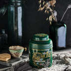New English Teas Vintage Victorian Tea Caddy with 80 English Teabags (Bottle Green)